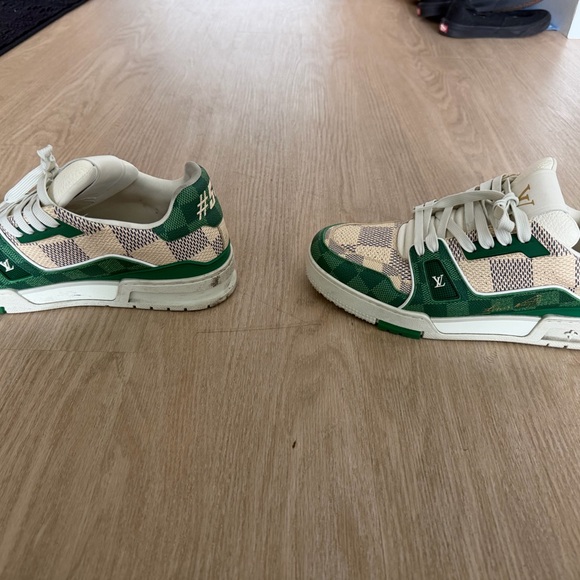 Louis Vuitton Green and White Sneakers - Picture 5 of 6